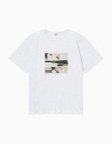 DELAY OFF キャットグラフィックTシャツ (ホワイトオートミール)