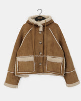  Most Wool Hooded Mustang Short Jacket
