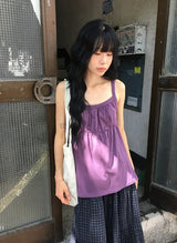 エラン シャーリング レイヤード ストラップ スリーブレス