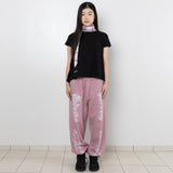 Lace Bone Sweatpants - Pink