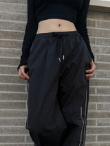 Two-way two-line crunchy wide trek long pants (3 colors)