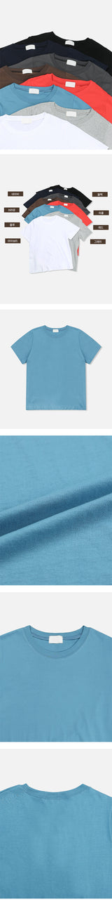 Rose Basic Plain Short-Sleeved T-shirt