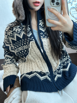 スノーフラワーハーフポロネックTニットジップアップ 🧸💙