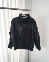 High neck leather jacket
