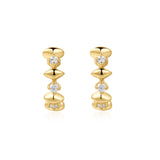 Gold Sparkle 925 Silver Ring Earring E061-05G