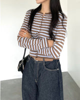 kitsch Round Stripe Cardigan 4C