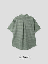 No.1248 S チェック オーバー ハーフ シャツ (3color)