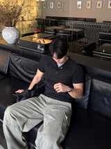 Snap layered muscle short-sleeve t-shirt