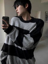 Black & Gray Angora Mohair Knitwear