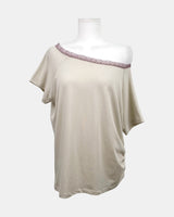 Doen Lace Off-Shoulder Short Sleeve T-Shirt