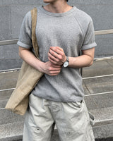 モーフワッフルラグランショートスリーブTシャツ