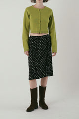 Dot frill skirt_black