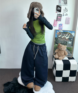 TRACK WIDE TAPING BALLOON LONG PANTS 💙🖤🤍3COLOR