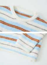 Multi Border Wool Hairy Loose Knit (2color)