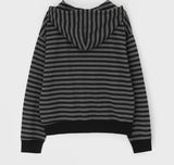 [B-BASIC] Striped Hooded Zip-up
