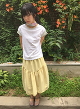 キラ シャーリング カット ナイロン ミディ スカート