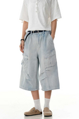 Blue Multi Pocket Jorts