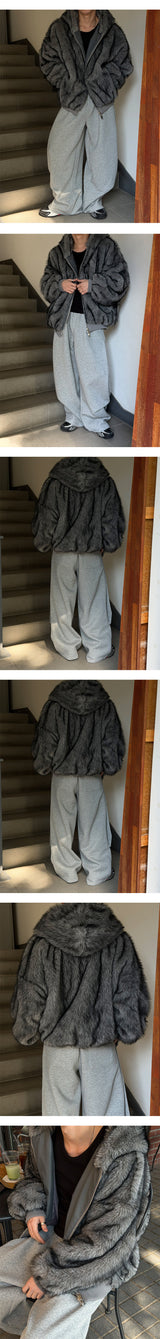 [Unisex] ファー2wayフードジャンパー(4color)