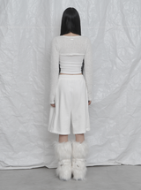 [mnem] Pure Bolero Fur Cardigan (white)
