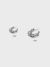 Multi Hash Tag Large Hoop Earrings (Silver)