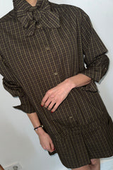 LOW LINE CHECK JUMPSUIT_BROWN