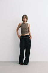 wrinkle top (brown)