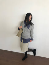 リベットコットンミディスカート (3color)