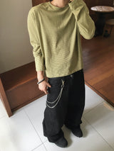 Marine Stripe Crop Long-Sleeve 4C
