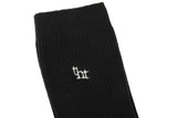 tht rib over knee socks - black  