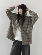 (UNISEX) Brany Flannel Hood Shirt