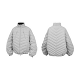RELABELインタラクティブ (Black Bone)Vカット ボーンストラクチャー マッスル90 レイヤード リブニット ダウンジャケット