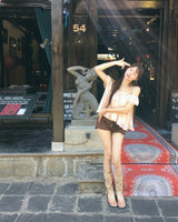 tinzy matte two-buckle thong boots