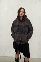 eagle hood zip up (dark grey)