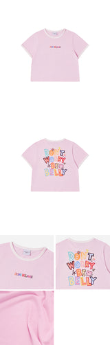24FWベリーコラージュロゴクロップ半袖Tシャツ ピンク
