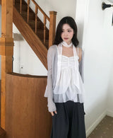 [ high waist ] raw hour wide pintuck maxi sl
