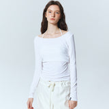 HALTERNECK LAYERED LONG SLEEVED TEE_IVORY