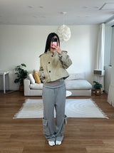 bronze short trench coat