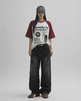 (UNISEX) パネルウォッシングブラックデニム 26SS-009
