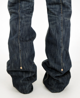 バックリベットブーツカットデニムパンツ