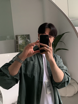 Glass Pigment Basic Cotton Shirt