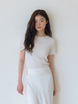 ウェーブクリンクルTシャツ - Ivory