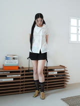 ドレープカラー ブラウス (WHITE)