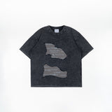 HIERARCHY STUDIOS TYPEWRITER - ウォッシュドブラックスカーオーバーサイズTシャツ