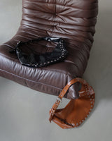 Punching Half Moon Round Shoulder Bag