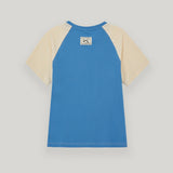 ブルー/ベージュラグランTシャツ