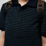 1/2 REGULAR STRIPE PK TEE (NAVY)