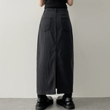 Sundy Charlang クールデニムロングスカート [ショート & ベーシックセレクション] Lyocell Fabric