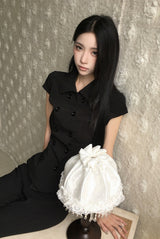 26SS★ [ EEUN MADE ] ロゼット ボタン トップス
