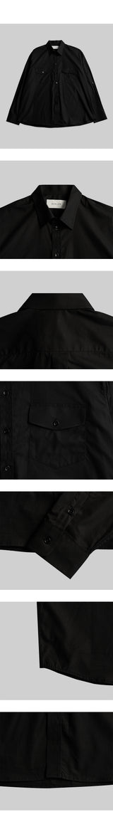 スティッチロールアップシャツ [Black]
