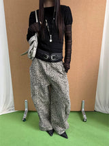 Leopard Cool Wide Curved Pants